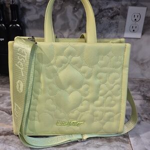 Betsey Johnson Green Tote Bag with Embossed Design